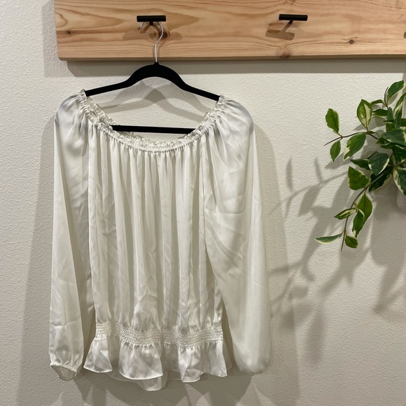 Michael Kors white long sleeve blouse medium - Picture 1 of 5